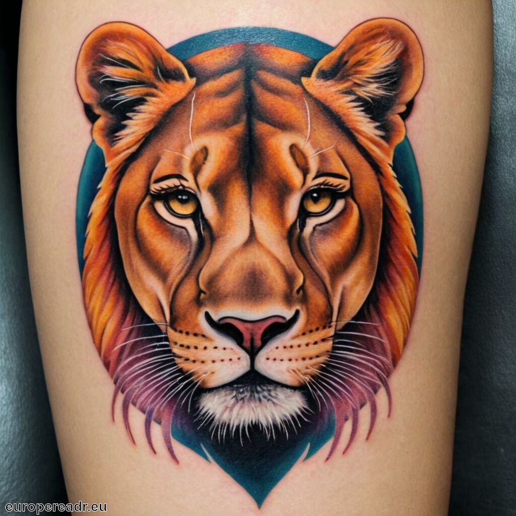 Löwin Tattoo Bedeutung » Weibliche Kraft