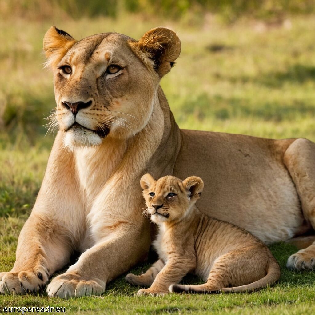 Löwin mit Kinder Tattoo Bedeutung » Familienbindung