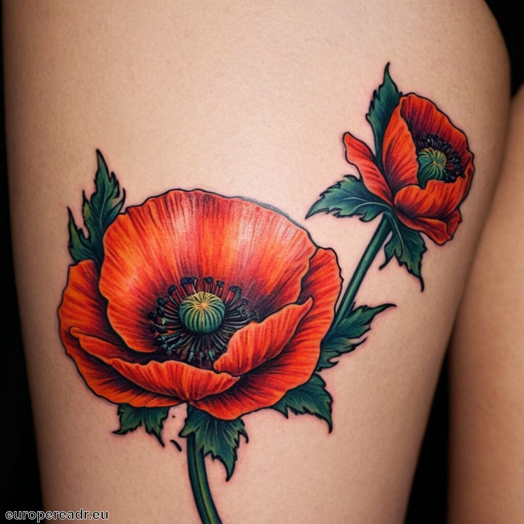 Mohnblume Tattoo Bedeutung » Trost und Frieden