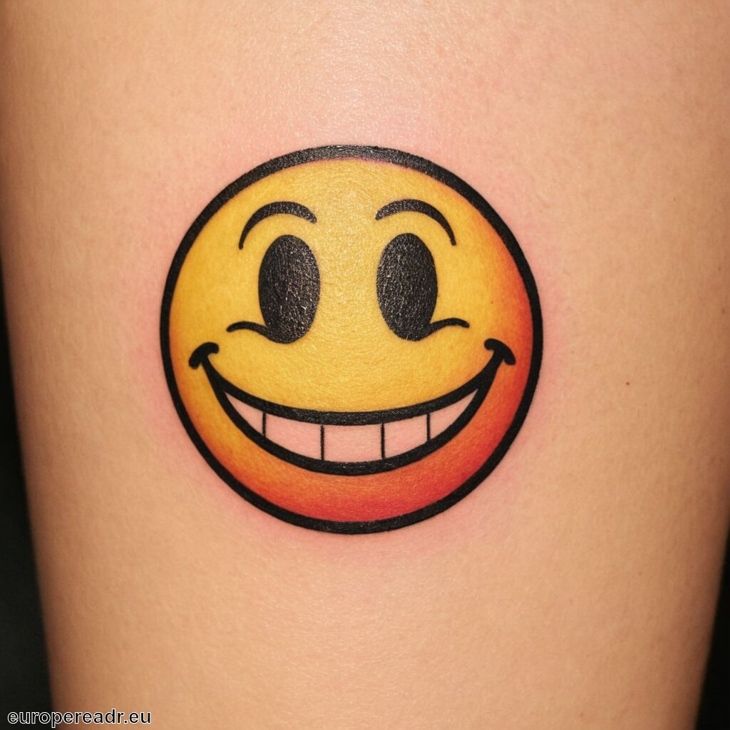 Smiley Tattoo Bedeutung » Freude und Unbeschwertheit