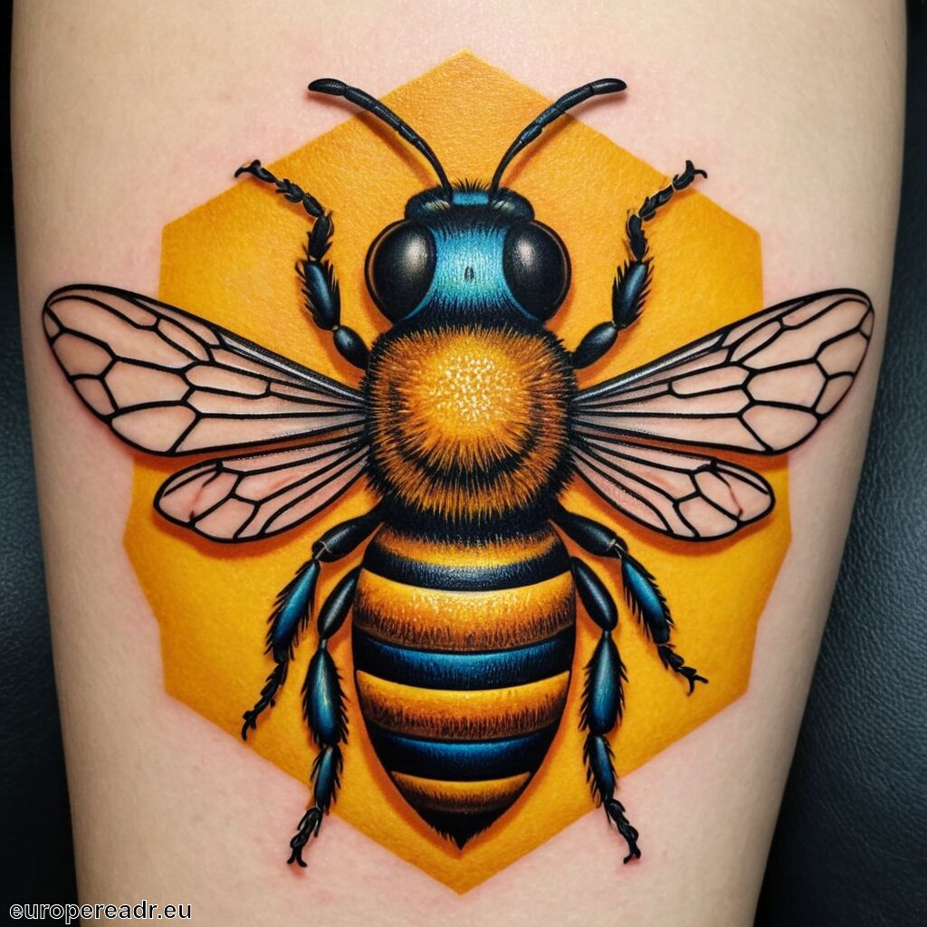 Biene Tattoo Bedeutung » Fleiß und Teamgeist