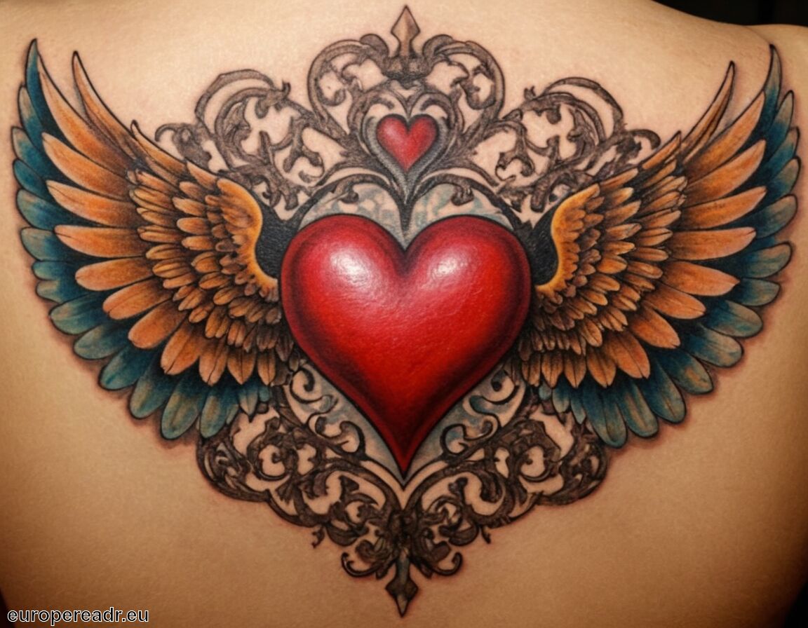 Erinnerung an unvergängliche Zuneigung   - Herz mit Flügeln Tattoo Bedeutung » Freiheit der Liebe