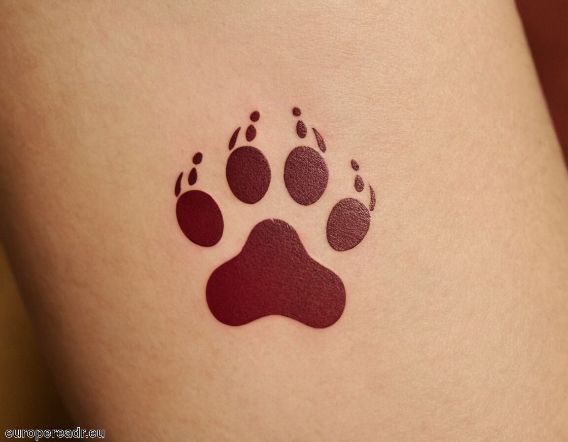 Zeichen der Fürsorglichkeit und Verantwortung  - Hundepfote Tattoo Bedeutung » Tierliebe und Treue