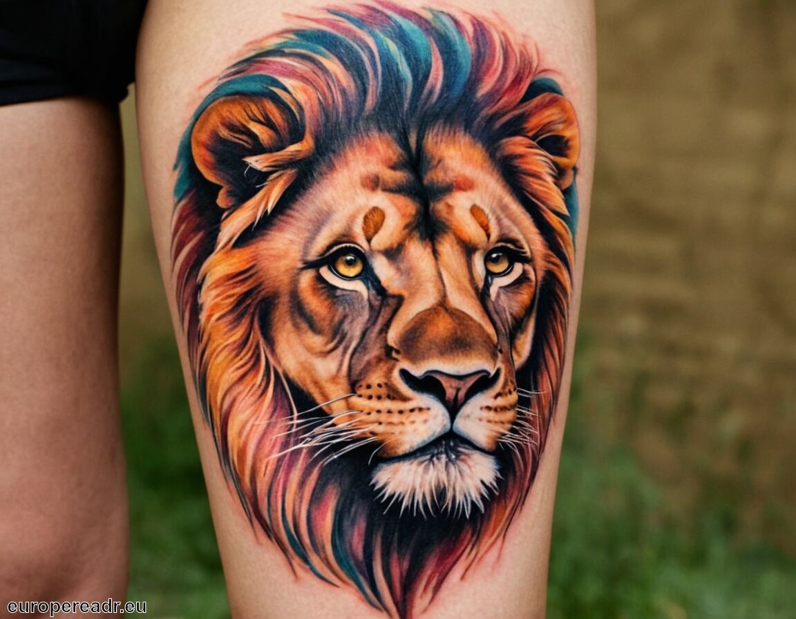 Verbindung zur Tierwelt und Natur   - Löwen Tattoo Bedeutung » Mut und Stärke