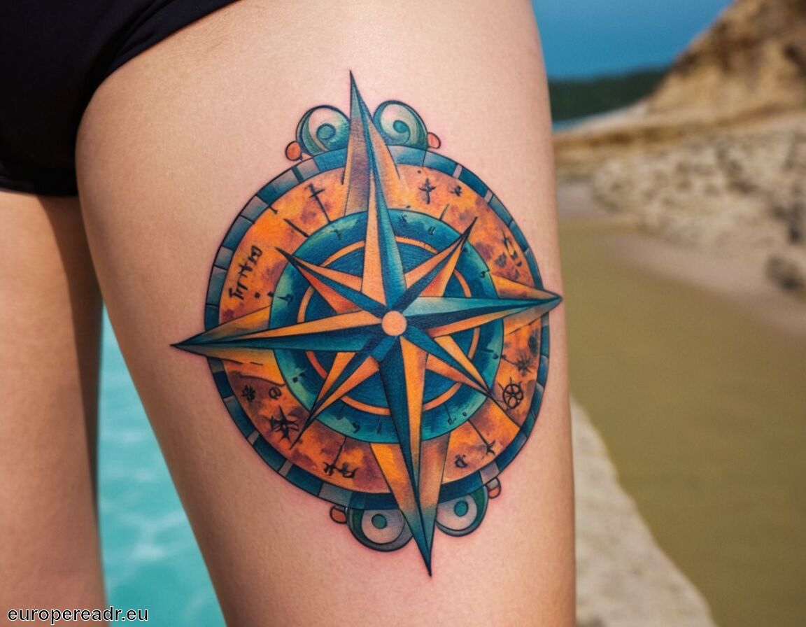 Inspiration aus der Seefahrt und Geschichte   - Nautischer Stern Tattoo Bedeutung » Reise und Entdeckung