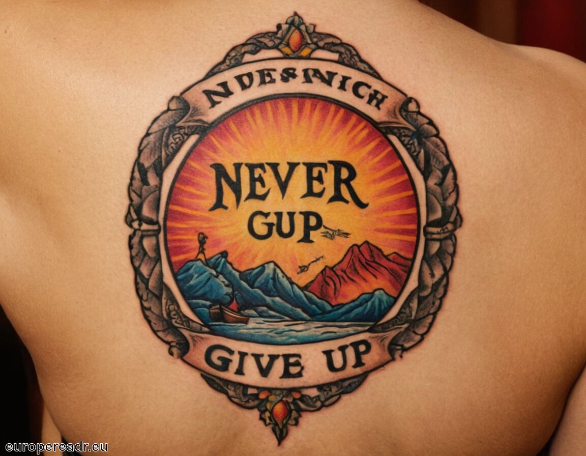 Affirmation gegen Rückschläge - Never Give Up Tattoo Bedeutung » Durchhaltevermögen