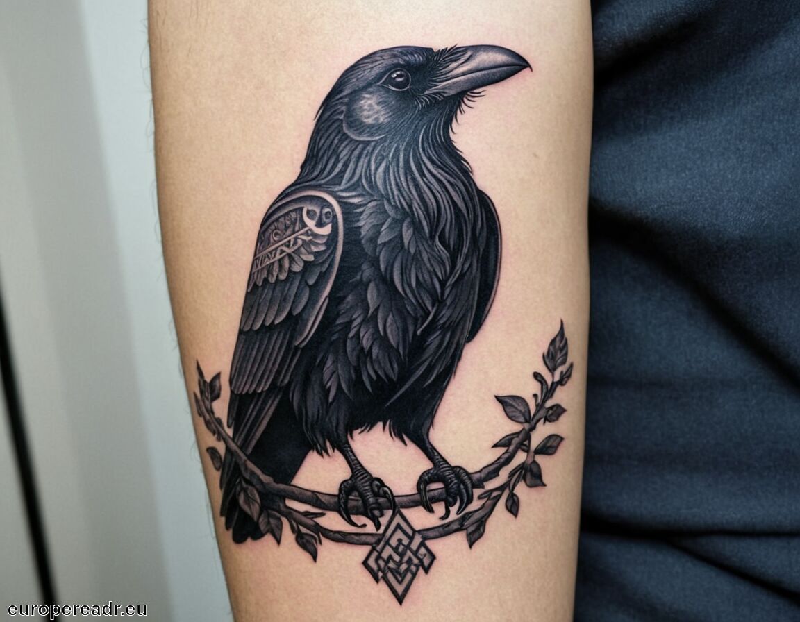 Mut und Entschlossenheit im Leben - Odins Raben Tattoo Bedeutung » Wissen und Einsicht