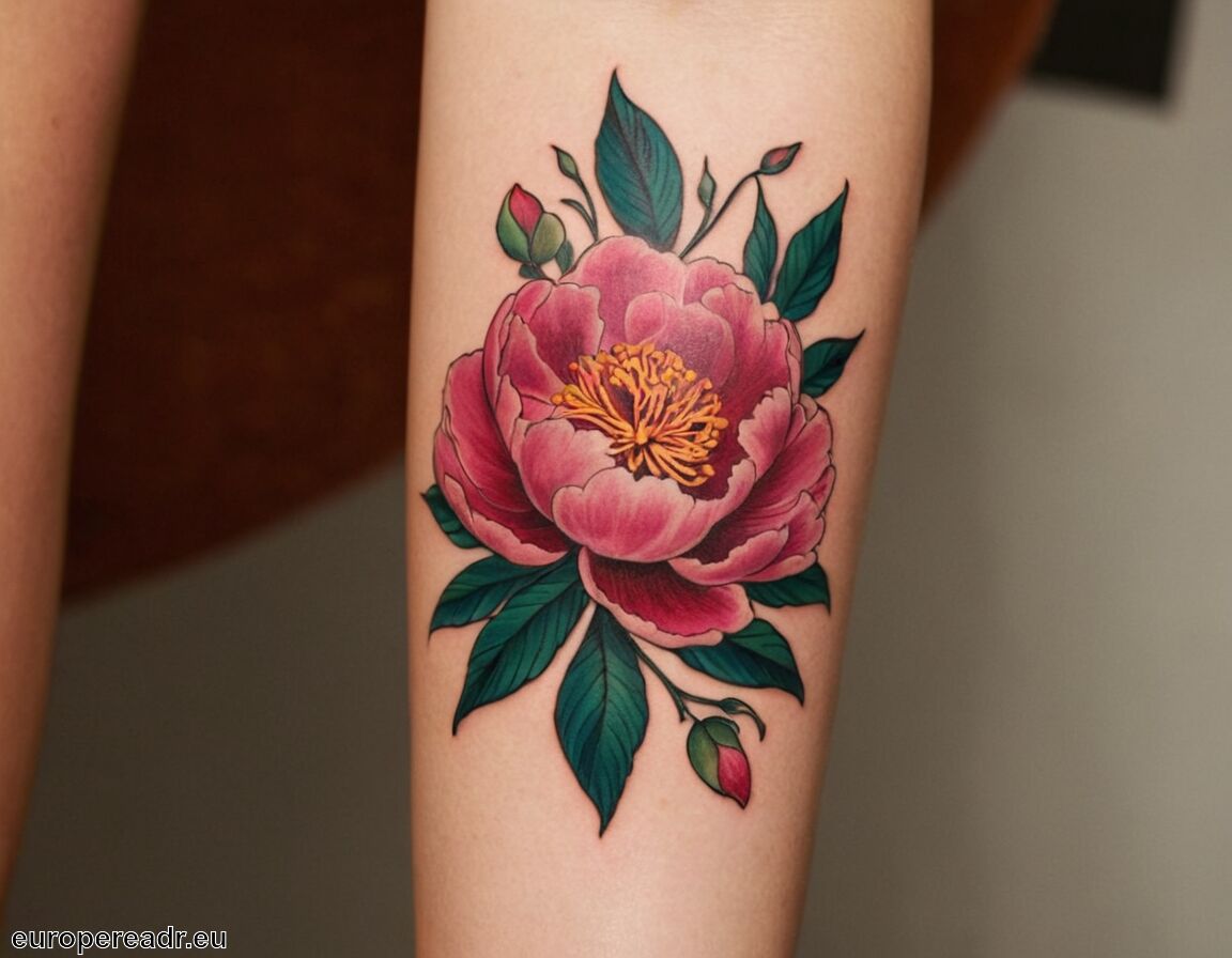 Erinnerung an besondere Momente - Pfingstrosen Tattoo Bedeutung » Verbindung und Zuneigung