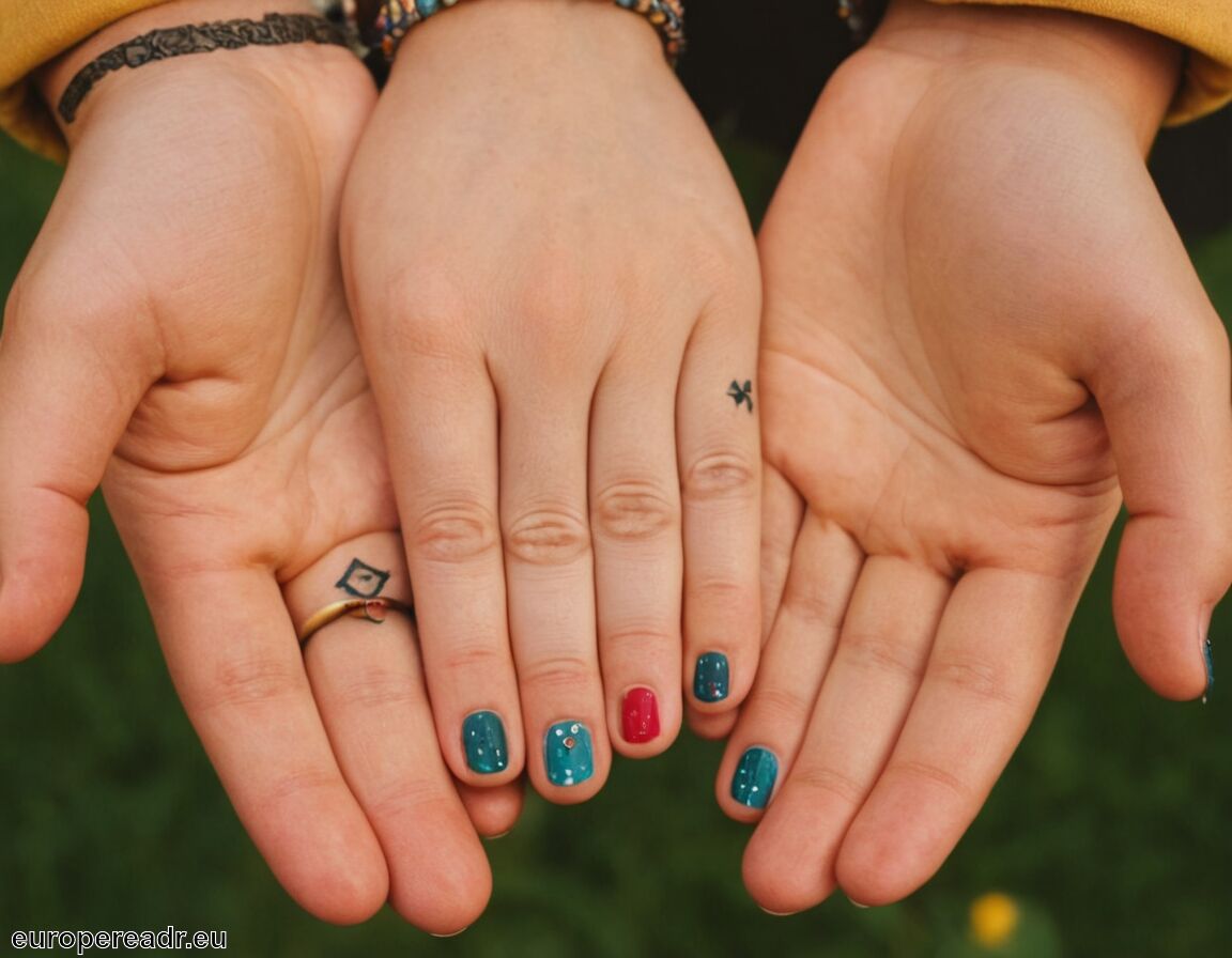 Symbole für Freundschaft oder Gemeinschaft - Punkte auf Finger Tattoo Bedeutung » Symbolische Bedeutungen