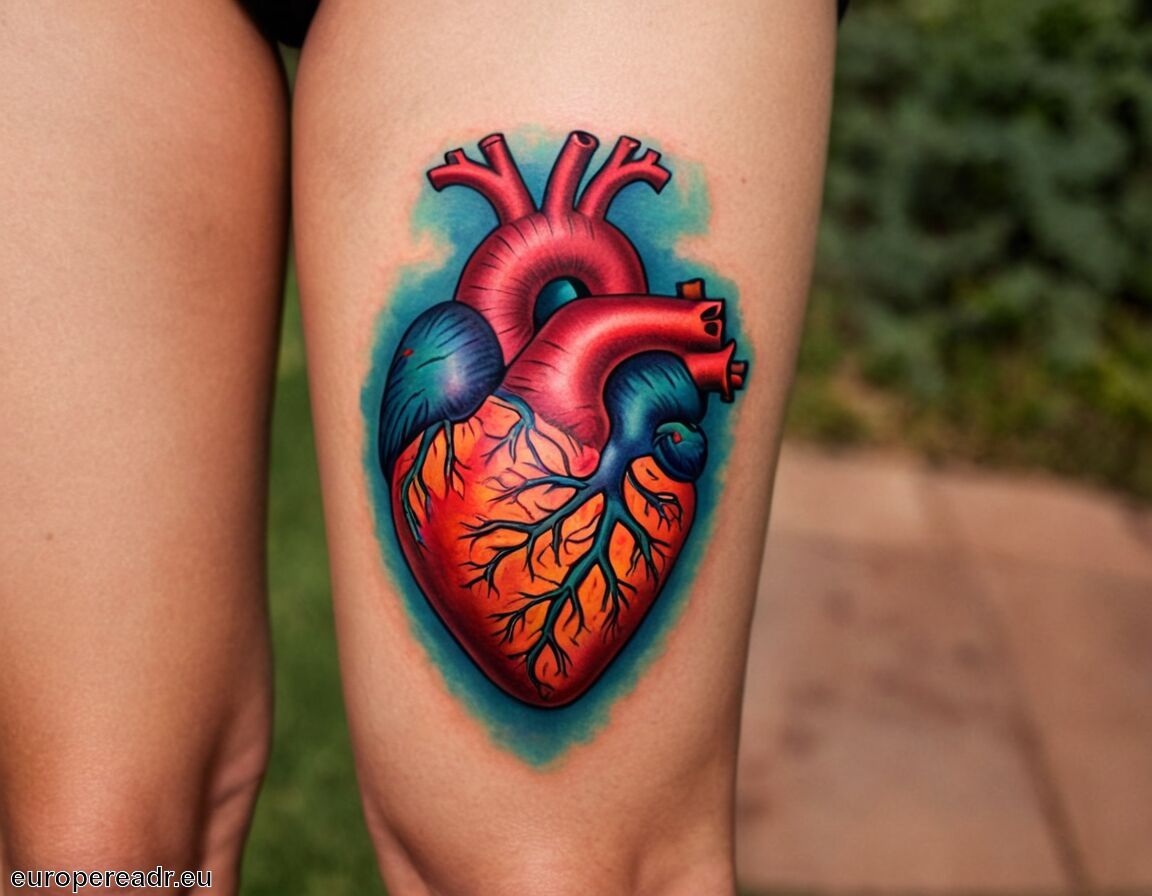 Andenken an Verstorbene oder Verlust - Anatomisches Herz Tattoo Bedeutung » Leidenschaft und Leben