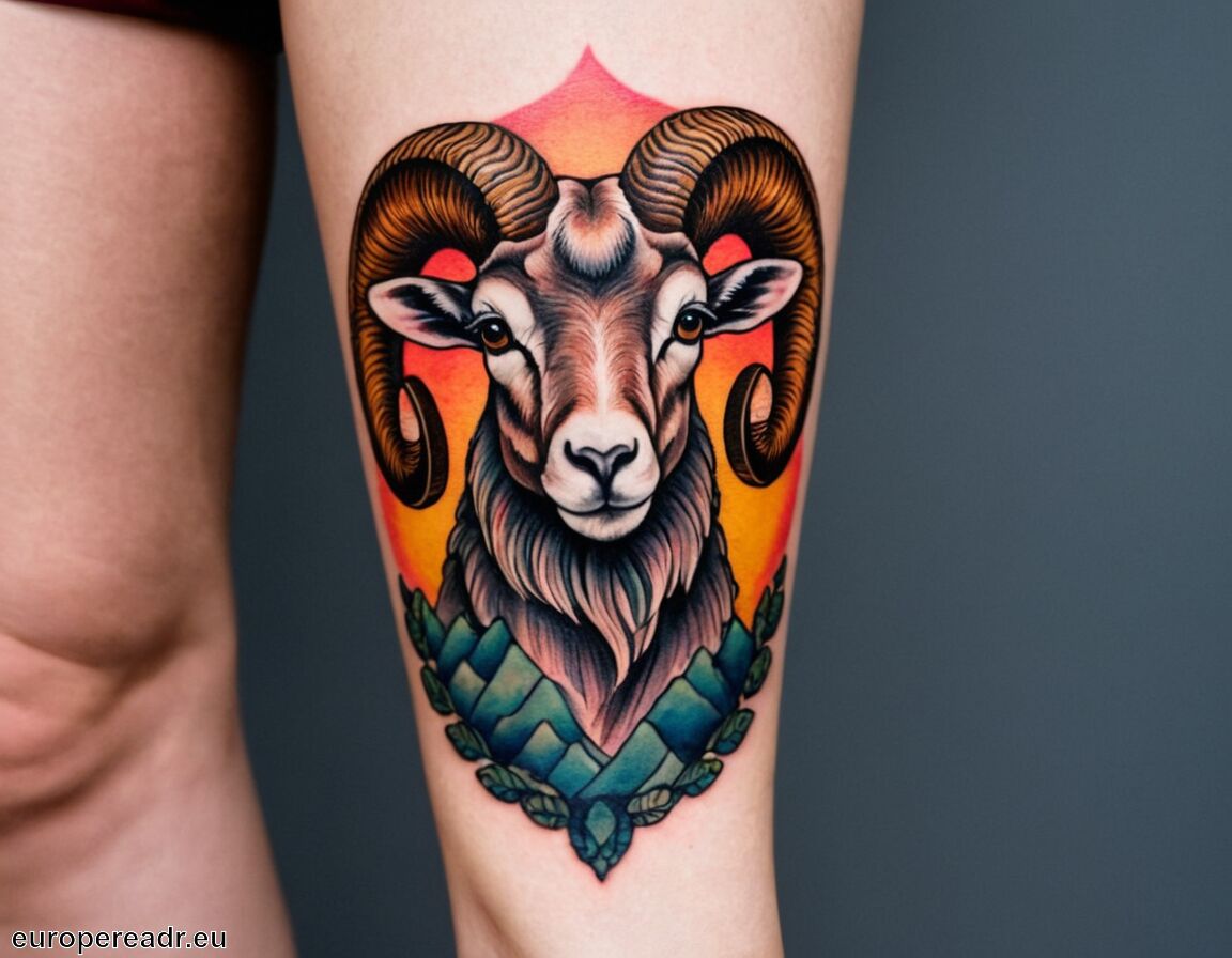 Hinweis auf Unabhängigkeit und Abenteuerlust - Aries Tattoo Bedeutung » Widder und seine Bedeutungen