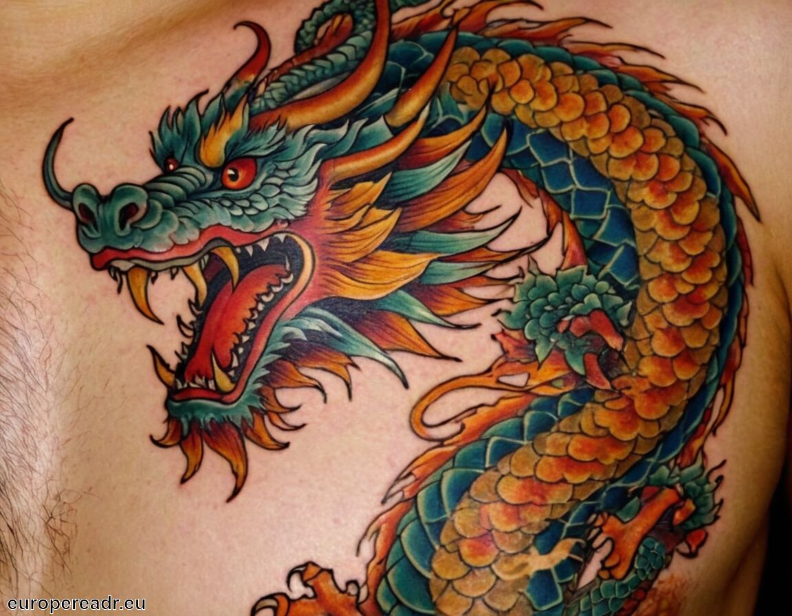 Repräsentiert Weisheit und Intelligenz - Chinesischer Drache Tattoo Bedeutung » Kraft und Glück