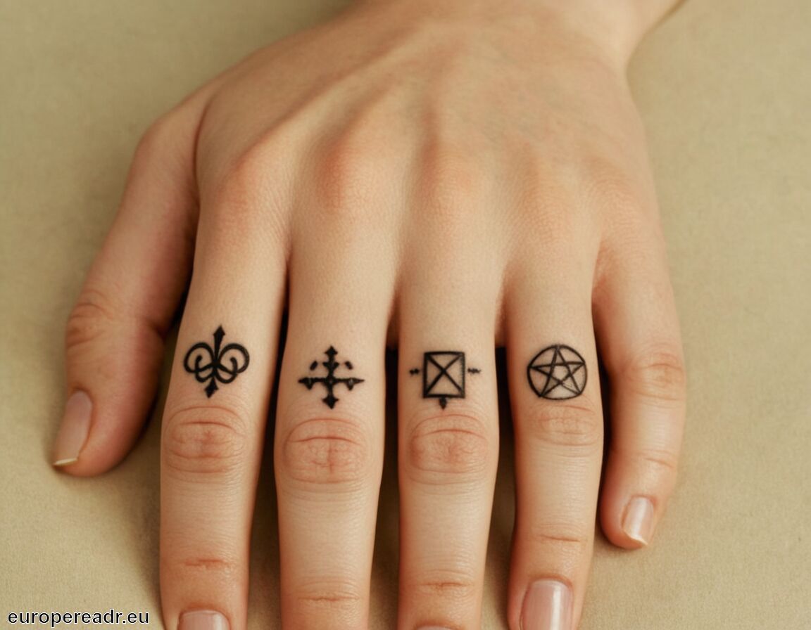 Einfache Designs für minimalistische Ästhetik   - Finger Tattoo Bedeutung » Individuelle Symbole