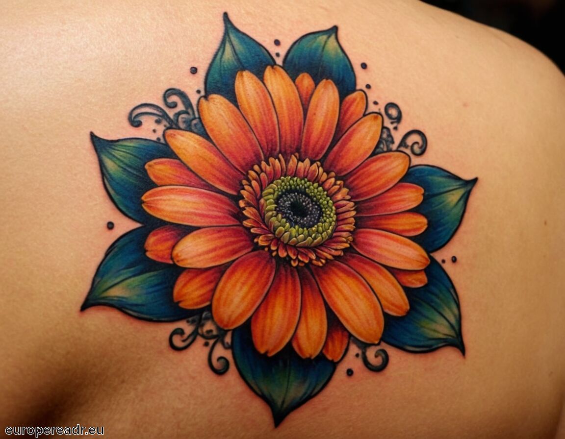 Oft in bunten Farben erhältlich   - Gerbera Tattoo Bedeutung » Freude und Liebe