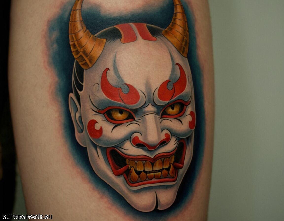 Verbindung zu Geistern und Übernatürlichem - Hannya Maske Tattoo Bedeutung » Gefühl von Angst und Schmerz