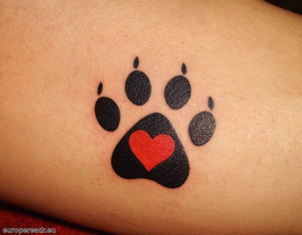 Stärkung emotionaler Bindungen zum Haustier  - Hundepfote Tattoo Bedeutung » Tierliebe und Treue