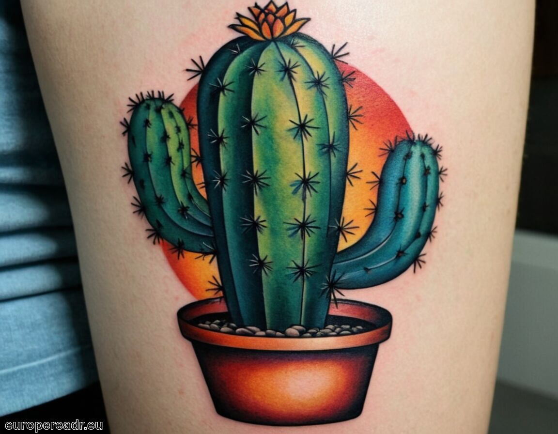 Hinweis auf innere Stärke und Durchhaltevermögen   - Kaktus Tattoo Bedeutung » Schutz und Stärke
