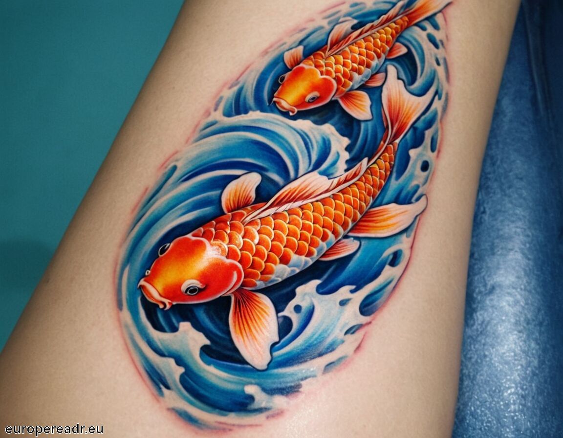 Verbindung zu Wasser als Lebensquelle   - Koi Tattoo Bedeutung » Liebe und Erfolg