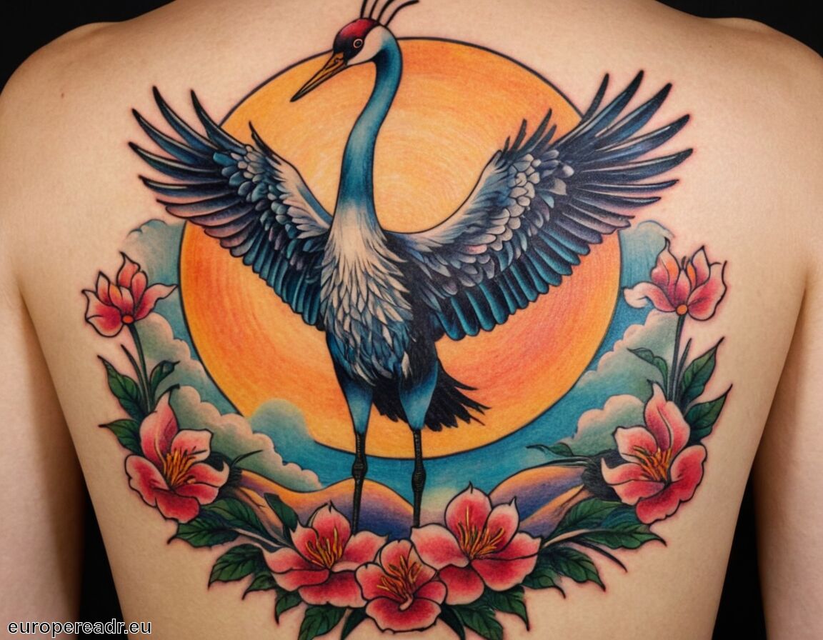 Ausdruck von Hoffnung und Positivität   - Kranich Tattoo Bedeutung » Glücksbringer