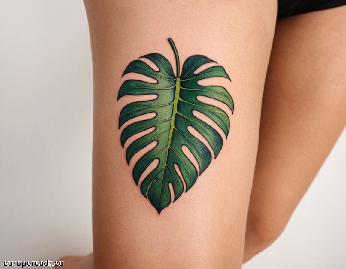 Erinnerung an positive Lebensmomente - Monstera Tattoo Bedeutung » Grün und Lebendigkeit
