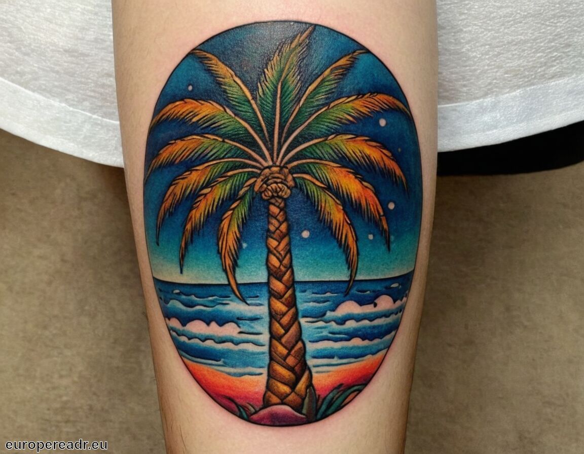 Beliebtes Motiv in der Body-Art   - Palme Tattoo Bedeutung » Trope und Frieden