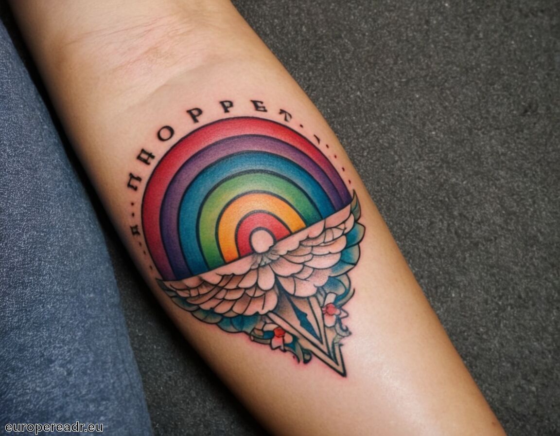 Inspirierende Botschaft für die Zukunft   - Regenbogen Tattoo Bedeutung » Hoffnung und Vielfalt