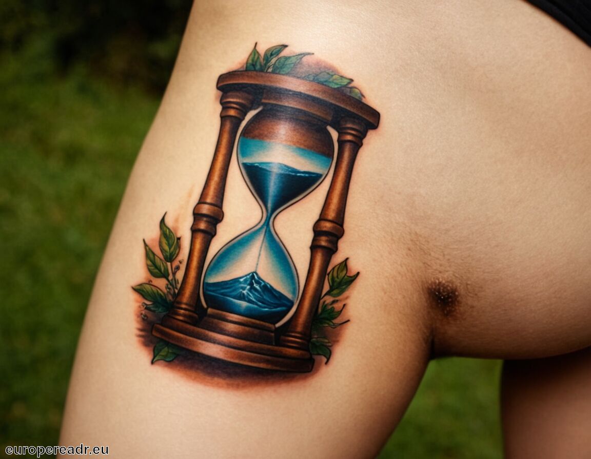 Oft mit anderen Motiven kombiniert - Sanduhr Tattoo Bedeutung » Vergänglichkeit der Zeit