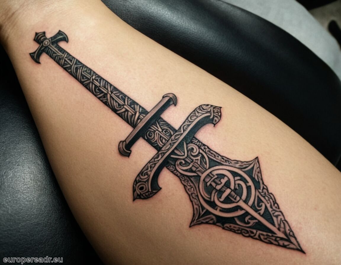 Motivation zur Überwindung von Hindernissen - Schwert Tattoo Bedeutung » Macht und Schutz