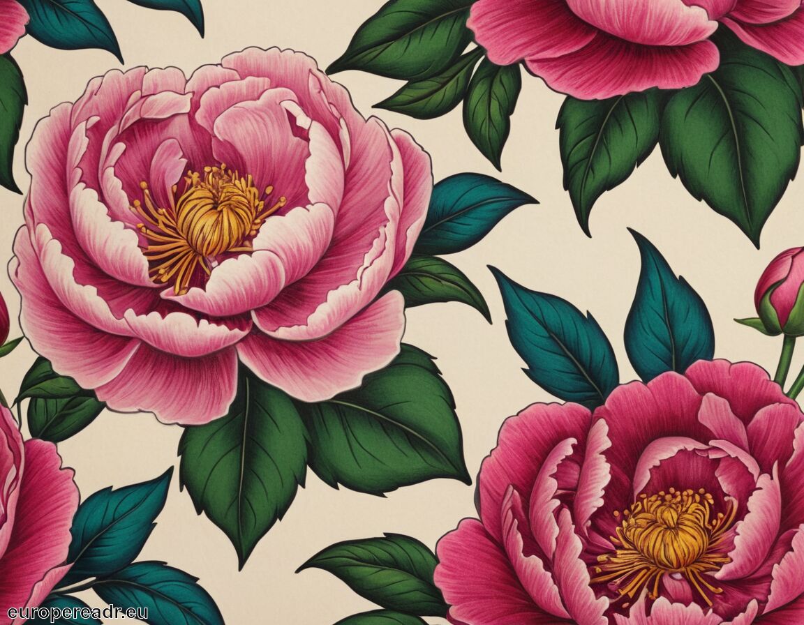 Pfingstrosen symbolisieren Glück und Wohlstand - Blumen Liste Tattoo Bedeutung » Vielfalt der Symbole