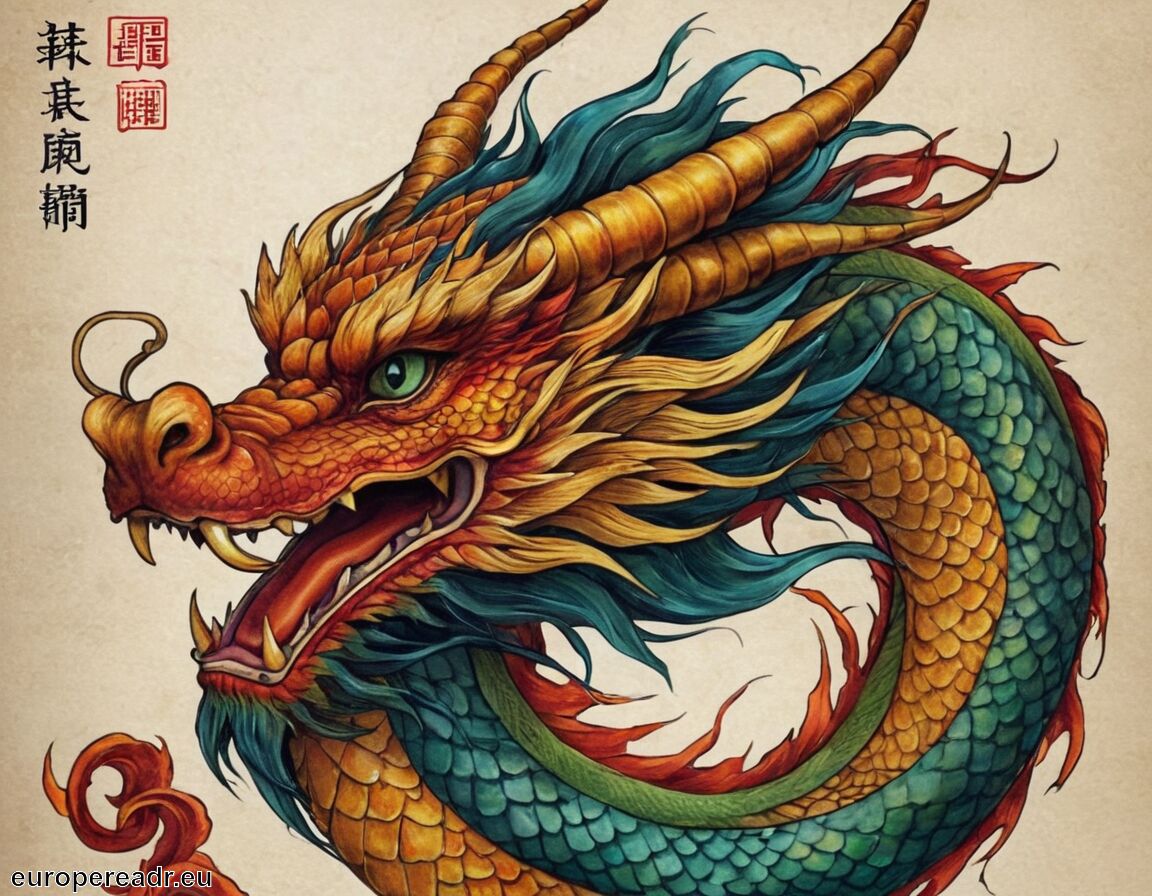 Mythologisches Wesen der chinesischen Kultur - Chinesischer Drache Tattoo Bedeutung » Kraft und Glück
