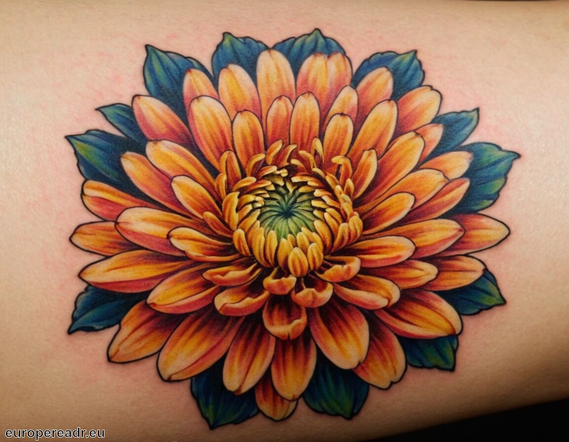 Färbung der Blüten hat Bedeutung - Chrysanthemen Tattoo Bedeutung » Trauer und Erinnerung