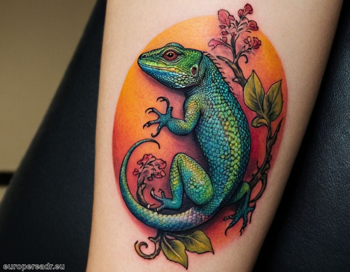 Darstellung von Erneuerung und Neuanfang - Eidechse Tattoo Bedeutung » Anpassungsfähigkeit