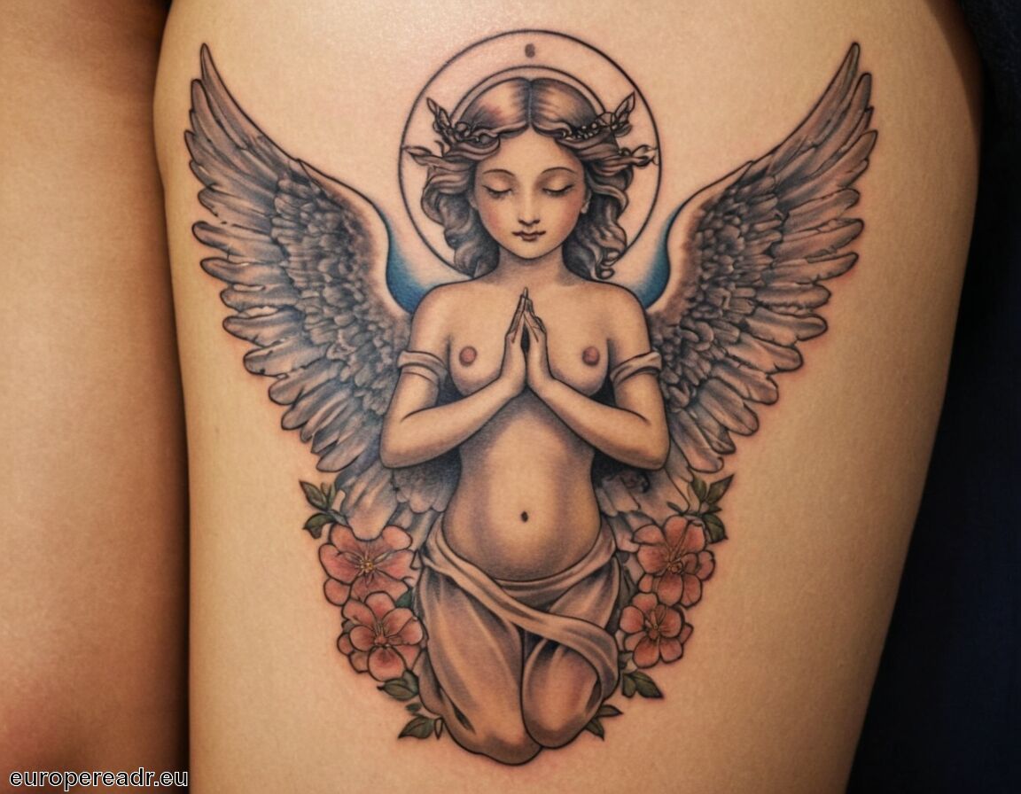 Verkörperung von Frieden und Spiritualität   - Engel Tattoo Bedeutung » Leitbilder des Himmels