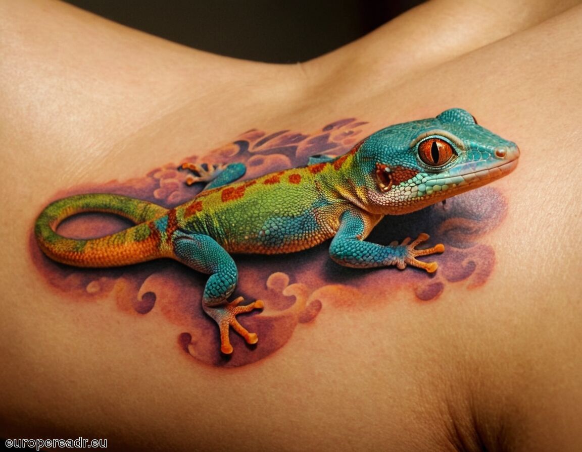Betrachtet als Zeichen für neue Anfänge   - Gecko Tattoo Bedeutung » Anpassungsfähigkeit und Glück