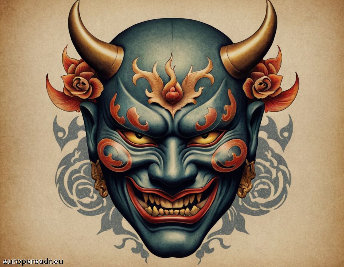 Schutz vor bösen Einflüssen und Energien - Hannya Maske Tattoo Bedeutung » Gefühl von Angst und Schmerz
