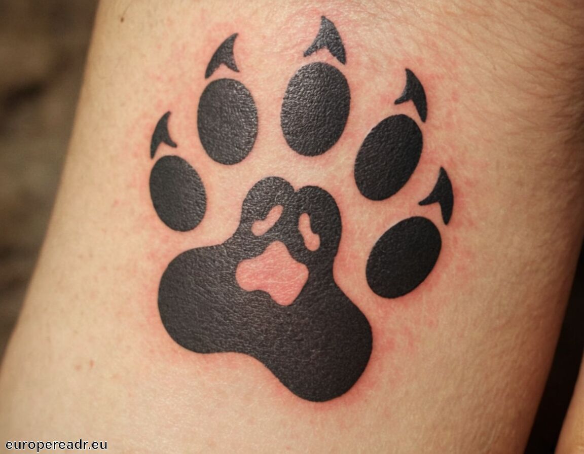 Hundepfote Tattoo Knochel