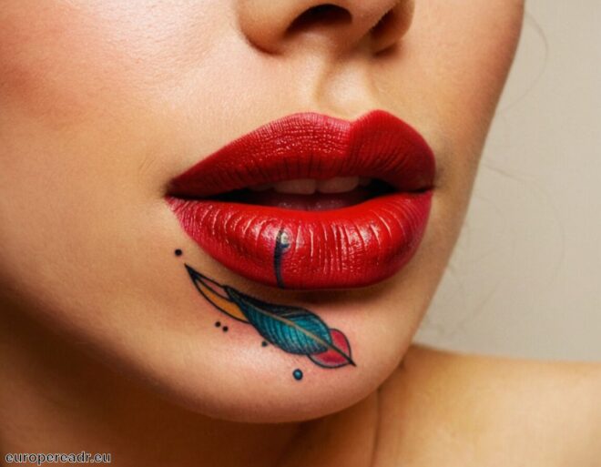 Kussmund Tattoo Bedeutung » Leidenschaft und Zuneigung