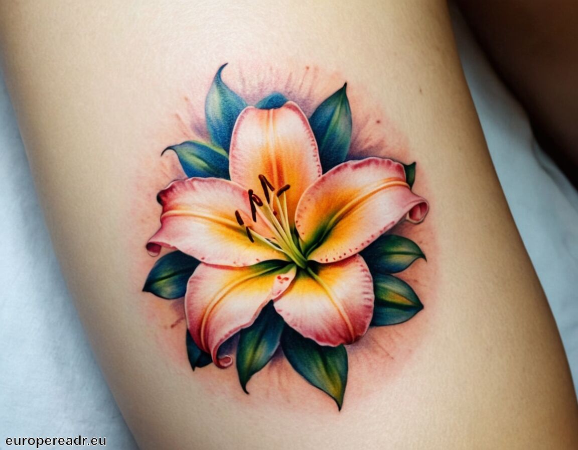 Elegantes Lilie Bedeutung Tattoo Bild