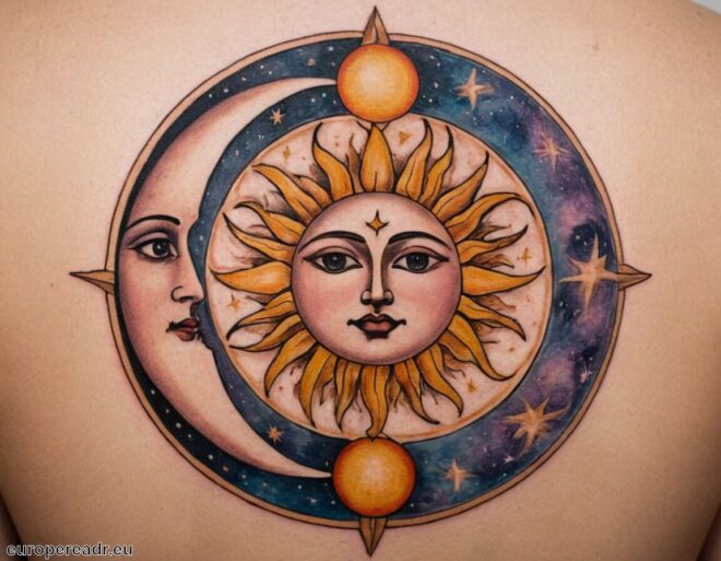 Sonne Mond Tattoo Bedeutung » Dualität des Lebens