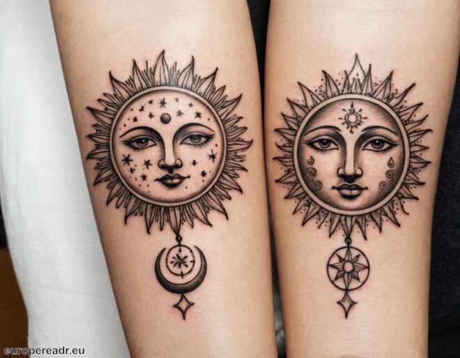 Sonne und Mond Tattoo Bedeutung » Balance zwischen Kräften