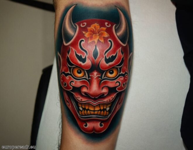 Hannya Maske Tattoo Bedeutung » Gefühl von Angst und Schmerz