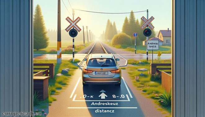 Wie viel Abstand muss man beim Parken außerorts vor einem Andreaskreuz halten?