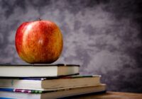 apple, books, still life, fruit, food, red apple, stack, stack of books, classroom, apple, apple, apple, apple, apple, books, food